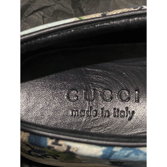✨Unisex GUCCI Supreme GG Logo Canvas Bloom Blue Floral Slip-On Sneakers Shoes